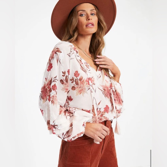 NWT Vici Arden Floral Burnout Velvet Top |Size XS - Picture 5 of 5